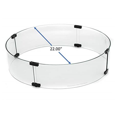 Gardencontrol 22 in. Round Glass Wind Screen, Clear GA1687101